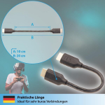 Valonic l&uuml;hike Hdmi kaabel 20 cm - 4k, Uhd, Arc, Ethernet