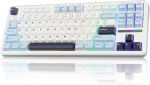 Aula F87 mehaaniline m&auml;nguriklaviatuur, 2.4g/type-c/bt5.0 juhtmevaba mehaaniline klaviatuur viiekihilise polsterdusega, Rgb, Hot-swap, Qwerty, juhtmevaba Tkl kreemjas klaviatuur (glacier Blue)