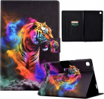 Lspcasa Kaitse&uuml;mbris, &uuml;hildub Samsung Galaxy Tab S6 Lite 10.4 Sm-p610/p615, Samsung Tab S6 Lite &uuml;mbris kaardipesadega, funktsiooniga alus, Samsung Galaxy Tab S6 Lite &uuml;mbris, coloured tiger