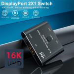 Nfhk dp displayport 2.0 kahesuunaline 2x1 switch splitter selector hub toetab hdcp sst extended 16k @ 60hz 4k @ 240hz muundur