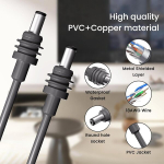 Starlink Mini alalisvoolu toitekaabel, Starlink Mini alalisvoolu toite asenduskaabel, veekindel v&auml;likaabel, 18awg Starlink Mini asendus pikenduskaabel, hall