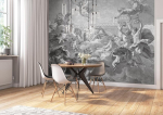Rasch tapeet 360769 - fototapeet fliiselkangal h&otilde;ljuvate inglitega pilvede kohal musta, valge ja halli v&auml;rviga Magicwalls kollektsioonist - 3.00 m x 3.71 m (pikkus x laius)