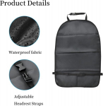 Gudalea auto istme seljatoe kaitse, 2 seljatoe kaitsme pakend, auto lastele, Oxford kanga veekindel istmekaitse, auto istme kaitsev seljatugi sedaanidele, maasturitele ja džiipidele - must