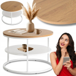 Kohvilaud Mebel Elite BEST &Oslash;70 Valge Tamm