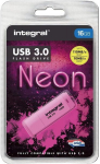 Integral Neon 16 Gb Usb 3.0 m&auml;lupulk - roosa (kuni 110 Mb/s)