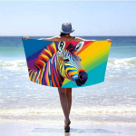 Rannavannilina XXL 100x180 SUVINE Zebra Rainbow V&auml;rviline