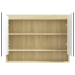 vannitoa peegelkapp, 80 x 15 x 60 cm, MDF, valge ja tamm CFE1304906