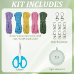 Freebloss 8 osaline diy lillede makramee v&otilde;tmehoidjate komplekt, makramee komplekt algajatele, 5 v&auml;rvi makramee v&otilde;tmehoidja k&auml;ekotile, auto v&otilde;tmetele, makramee k&auml;sit&ouml;&ouml;komplektid koos video&otilde;petusega