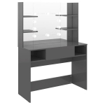 meigilaud LED-tuledega, 100x40x135 cm, s&auml;ravhall CFE3458824