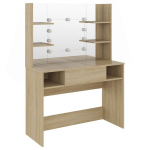 meigilaud LED-tuledega, 100x40x135 cm, MDF-plaat, tamm CFE5845793