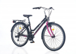 Linnaratas 26" Corelli TopVelo Shiwers V-pidurid 21 k&auml;iku, raam-16", roosa/must/sinine/valge