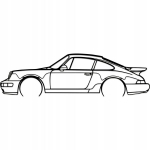 Seinakaunistus Porsche 911 Turbo 964, HDF, must, 90x26 cm