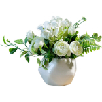 Kunstlilled,Valged potitaimed, loomingulised kodu elutoa lauakaunistused.,valge