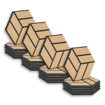 Akustilised paneelid, kuusnurkne k&auml;rje muster, 30x26 cm, naturaalne tamm