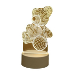 Elight ILU 3D Illusioon LED &Ouml;&ouml;lamp s&uuml;dame karu soojale valgusele (10x17cm) USB toiteallikas