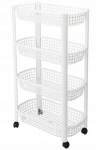 K&ouml;&ouml;gi vannitoa riiul ratastel Valge 4-korruseline 79 cm