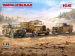 Liimitav mudel ICM DS3529 Vehicles of the D.A.K (L3000S, Kfz.70, Kfz.2) 1/35