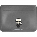 Karl Lagerfeld Saffiano Ikonik Computer Sleeve 13/14" Silver