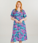 Hansmark Naiste kleit 72200*01, petrool/roosa