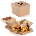 Burgerikarp suur kast kokkuklapitavad salved premium kartongist 13x13x10, 100tk, Burgerio dėžutė didelė dėžutė sulankstomas dėklas auk&scaron;čiausios kokybės kartonas 13x13x10, 100 vnt.