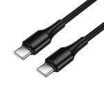 1m, USB-C - USB-C kaabel, juhe, kuni 60W: Hoco X120 - Must