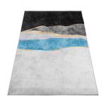 Hall, must ja sinine vaip 160x220 cm elutuppa, geomeetriline muster