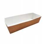 S&uuml;gavad pabertahvlid hot dogi kiirtoiduks eko kraft 29x10x7 cm 50 tk, Gilūs popieriniai padėklai greitam maistui kar&scaron;tam maistui eko kraft 29x10x7 cm 50 vnt.