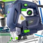 Elektriline tikksaag Wuber laseriga, LED-valgustusega ja 10 saelehe komplektiga, 1200 W