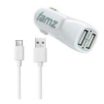 Universaalne USB Type C 2 100 mAh autolaadija Valge