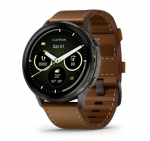 Nutikell Garmin Venu&reg; 4 &ndash; 45 mm Slate with Black Silicone Band and Brown Leather Band