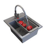 &Uuml;he valamu graniidist valamu K&ouml;&ouml;gisegistuskraan Sifoonkorv Nero Granitan hall