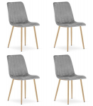 4 tooli komplekt Leobert Lava, helehall/puidu v&auml;rv