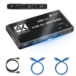 REAGLE SWITCH HDMI 4K 60Hz 2X1 HDMI 2.0 4x USB 3.0 HDCP 2.2 KVM SWITCH