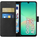 Samsung Galaxy A26 5G jaoks &uuml;mbris - Must portfell magnetluku ja kaardipaigutusega Phonillico&reg;