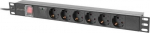 PDU Lanberg PDU-06F-0200-BK 6 V&auml;ljendid T&uuml;&uuml;p F 1U L&uuml;litatud &Uuml;hefaasiline 2m Alumiinium Must