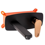 Sisseehitatav valamu segisti REA Mild, must/roosakuld, +Karp