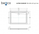 Du&scaron;ialus Besco Alpina SlimLine Stone Effect New, 120 x 80 x 5,5 cm