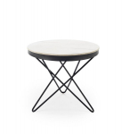 Kohvilaud Halmar Leila 2, valge marmor/must