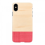 Man & Wood looduslikust puidust &uuml;mbris iPhone XS/X jaoks &ndash; roosa