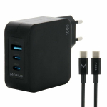 GaN 100W sein&auml;lt&auml;j&auml; koos 2m kaabli, 2 USB-C + 1 USB-A, kiire laadimise seinaadapter PC-le, tahvelarvutile ja nutitelefonile