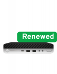 HP RENEW | Grade A | ProDesk 600 G4 Desktop Mini PC | Intel Core i3 | i3-8100T | 8 GB | SSD | 128 GB | Intel UHD Graphics 630 |