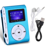 Mini MP3-m&auml;ngija metallklambriga, LCD, TF-kaardiga, sinine