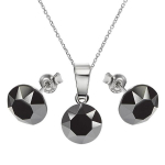 H&otilde;bedane komplekt DiamondSky "Classic (Jet Hematite)" Swarovski kristallidega