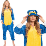 Naiste &uuml;hes t&uuml;kis Kigurumi pidžaama Onesie Sonic kost&uuml;&uuml;m sinine 165-175 cm L