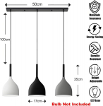 Lfsem nordic modern 3 pirniga rippvalgusti, l&uuml;hter 3 metallist lambivarjuga, e27 ripplamp k&ouml;&ouml;ki, magamistuppa ja s&ouml;&ouml;gitoa lauale (sirge)