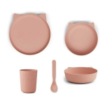 Bambusest/PLA laste n&otilde;udekomplekt Liewood Brody Junior Cat Rose Blush LW13091, 6+ kuud, 4 osa