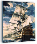 Numbrij&auml;rgne maalimine &ndash; pilt, v&auml;rvid, pintslid, komplekt &bdquo;Old ship&ldquo;, 40 &times; 50 cm