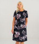 Hansmark naiste kleit 74105*01, must/roosa