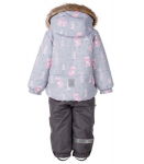 Lenne laste Talvekombinesoon 330g 23310*3700, hall/roosa