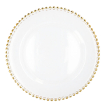 Homla klaasist taldrik Golden Balls, 33 cm